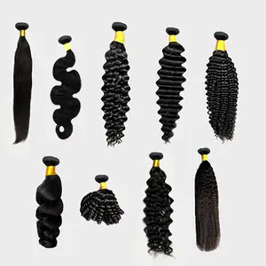 Factory Wholesale all texture straight weave curly Brazilian human Hair Bundles Weft Extensions For Women