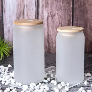 12 Oz Straight Clear Frosted Water Bottle Sublimation Glass Can Tumbler Cup