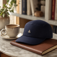 Casquette de baseball 5 panneaux robuste à visière incurvée, brodée, avec doublure en satin, vente en gros