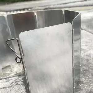 Wholesale 9 Plate Folding Gas <b>Stove</b> Windshield Aluminum Outdoor <b>Camping</b> <b>Cooking</b> burner Windproof Screen - Product Image 5