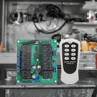 Télécommande de Démarrage/Arrêt Moteur à Code d'Apprentissage 8 Boutons, Portée 500m, 315/433.92MHz, Piles AAA, pour Portes de Garage DC12-48V
