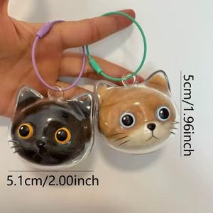 Oferta Especial: Llavero de Cabeza de Gato Grande de Acrílico, Bonito y Único, para Amantes de las Mascotas, Decoración para Bolsos de Mujer, Colección de Pelo de Gato - Product Image 4