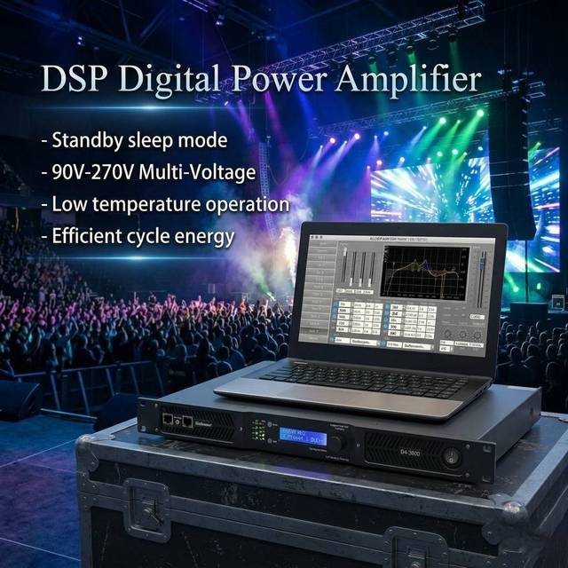 Dsp Class d 2 Ohm Stable 4 Channel D4-3000 DSP Amplificador Digital Amp Sound System Power Amplifier