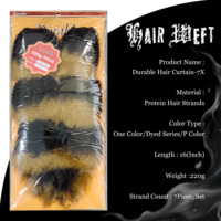 Lot de 7 mèches synthétiques en fibre protéinée, bouclées afro kinky, pour tissage africain, 16 pouces, 220g, vente en gros