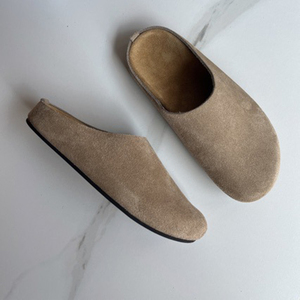 Chaussons en fourrure personnalisés OEM ODM avec logo, taille 35-40, en <span class=keywords><strong>mohair</strong></span>, à enfiler, antidérapants, pour femmes, en poils de vache, mules décontractées - Product Image 3