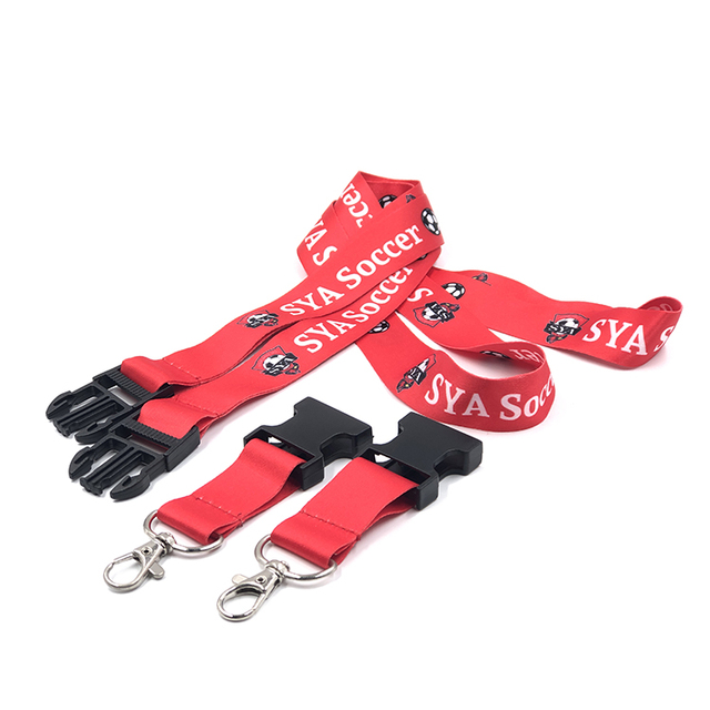 Custom Sublimation Polyester Lanyard with Detachable Buckle for ID Badge Keys