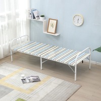 190x90cm vente en gros pas cher métal pliant lit simple fer pliant lit de camp en acier portable plate-forme lit