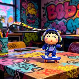 Llavero de PVC con diseño de dibujos animados de Crayon Shin-chan, divertido colgante para bolso, color personalizado, decoración publicitaria, venta al por mayor - Product Image 6