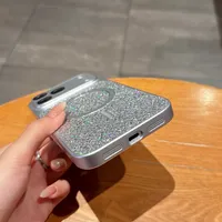 Coque de téléphone magnétique à paillettes et sequins pour iPhone 17 16 15 14 Pro Max, antichoc avec protection d'objectif en cristal