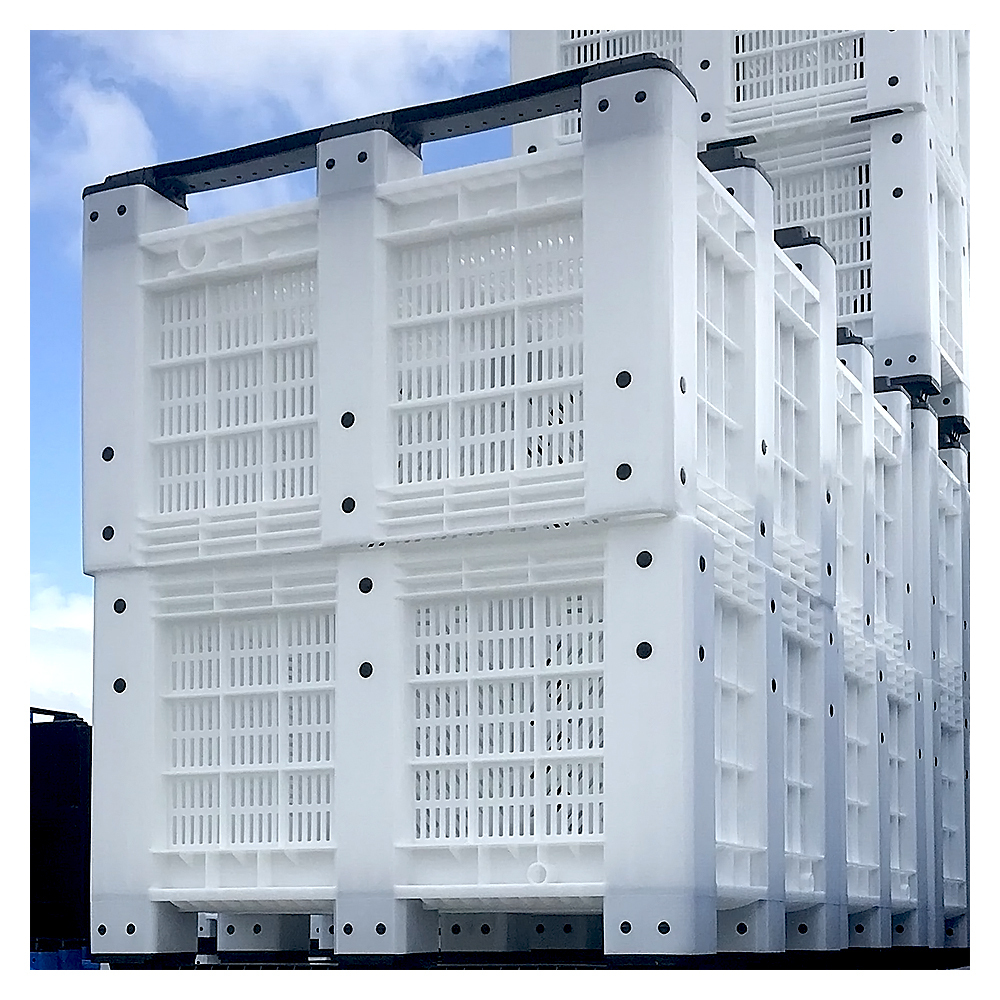 Reclaimed pallet plastic container shipping crate mesh storage bin for warehouse racking