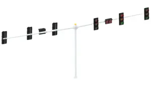 High Quality 6.5-7.5m Height Cross Arm 3m-15m Galvanized Steel Traffic Light Poles With Wholesaler