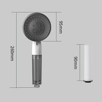 Pommeau de douche à main à 3 fonctions à économie d'eau à haute pression avec filtre en coton PP pour appartement, hôtel et salle de bain