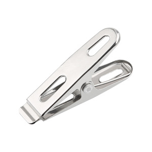 Guangkai Non-magnetic Stainless Steel Clothes <b>Clips</b> 5cm Flat <b>Hook</b> Type Durable Drying <b>Clips</b> Socks Towels Windproof Clothes - Product Image 2