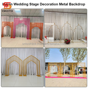 Panneaux d'arche décoratifs en métal découpé au laser de style marocain pour toile de fond de mariage, scène de Mehndi et Sangeet indiens, et événements de mariage musulmans - Product Image 3