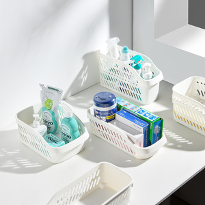 Caja de Almacenamiento de Plástico de Estilo Clásico, Color Sólido, Organizador de Artículos de Cocina, Cesta de Almacenamiento Móvil - Product Image 2