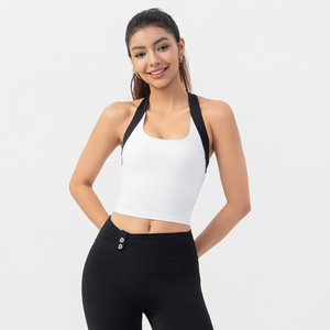 Soutien-gorge de sport NULS pour femme, maintien élevé, respirant, à bonnets fixes, pour le yoga, le Pilates, la course à pied, avec dos élégant et tour de cou - Product Image 3