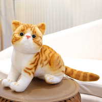 Nouvelle peluche transfrontalière, chat de simulation réaliste, peluche courte, poupée chat en coton PP, 11-30 cm, vente en gros