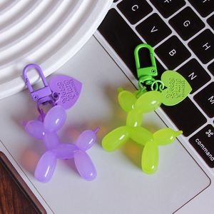 Gift Wholesale Jelly Balloon Dog Plastic Keychain Metal Pendant Cartoon Cute Dog Love Pendant <b>Backpack</b> Decoration - Product Image 2