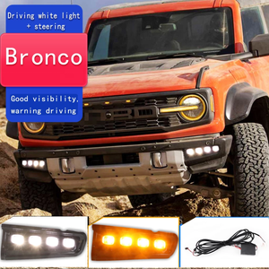 Luces de parachoques delantero con señal de giro, Luz antiniebla amarilla DRL LED de circulación diurna para Ford Bronco 2021 <span class=keywords><strong>2022</strong></span> - Product Image 3