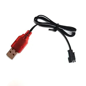 빠른 충전 3.7V 배터리 USB 충전기 팩 SM 2P 플러그 전기 장난감 USB 충전 케이블