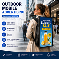 Mochila de Publicidad Digital con Pantalla LCD Portátil de 21.5 Pulgadas, Reproductor de Señalización Android, Pantalla Publicitaria Portátil para Exteriores