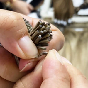 Fabrika çift çekilmiş I ucu saç uzatma Remy Keratin saç I İpucu insan saçı postiş - Product Image 2