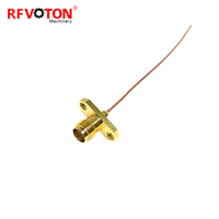 Connecteur coaxial RF SMA femelle à 2 trous pour câble semi-rigide de 0,8 mm