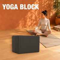 Bloc de yoga JOYFIT en EVA noir, 5 pouces, brique de soutien en mousse antidérapante, aide pour les poses de yoga, pilates et étirements