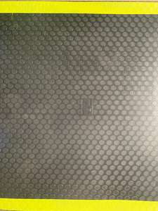 Black <b>rubber</b> coin pattern floor mat with yellow safety <b>edges</b> for industrial anti slip flooring and workplace protection - Product Image 2