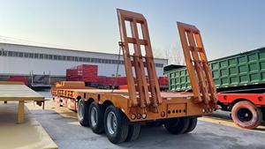 مقطورة شاحنة ذات سطح منخفض للخدمة الشاقة بمحورين أو ثلاثة محاور، حمولة 50-60 طن، جديدة تمامًا لنقل آلات البناء - Product Image 6