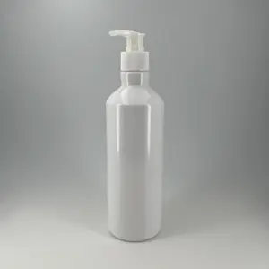 500Ml Custom Witte Huisdier Cosmetische Container Plastic Shampoo Lange Hals Ronde Schouderfles Met 28/410 24/410 Lotion Pomp