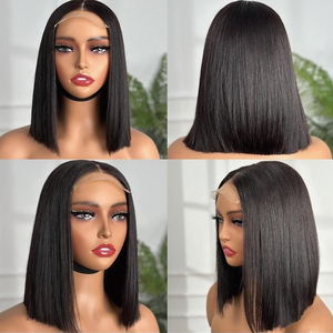 Bán Buôn Nguyên Brazil Tóc 100% Tóc Con Người 2X6 4X4 5X5 13X4 Ren Phía Trước Ngắn Bob Tóc Giả Siêu Đôi Rút Ra Xương Thẳng Bob - Product Image 6