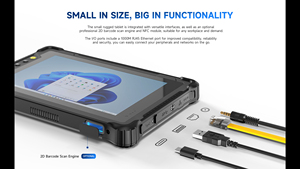 8 inch 16GB RAM với 12th i5/i7 công nghiệp gồ ghề <span class=keywords><strong>Tablet</strong></span> PC với máy quét mã vạch & Stylus & <span class=keywords><strong>RJ45</strong></span> IP67 gồ ghề máy tính bảng windows - Product Image 4