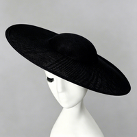Topi Wanita Bahan Linen Imitasi Polos 40cm, Alas Topi DIY, Pinggiran Datar, Untuk Pajangan Jendela, Perlengkapan Kerajinan Topi