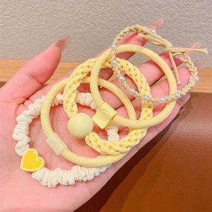 Women Colorful Hair Ties Set <strong>Braided</strong> Elastic Bands with Beads and Hearts Adorable <strong>Accessories</strong> for Daily Hairstyling and Events - Product Image 3