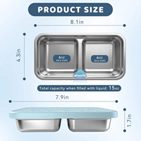 Boîte de conservation alimentaire en acier inoxydable 304, compatible micro-ondes, avec compartiments, couvercle en silicone, pour snacks et assaisonnements