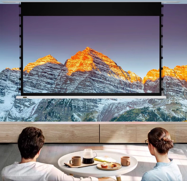Yuhang YHAEG100 100" High Quality Electric Gray Soft Business Education Home Used Laser Projector Screen Advanced PVC Material