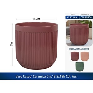 Vaso in Ceramica e Porcellana CASPO' 18.5x18h Colori Assortiti Altezza 18.5cm - Product Image 1