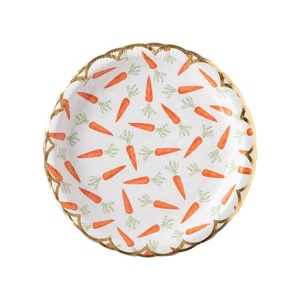 DAMAI Easter Theme Party Disposable Paper Tableware Carrot Rabbit Animal Shape Paper Plate With Hot-Stamping Craft Supplies - Product Image 5
