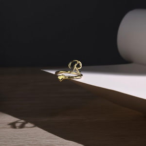 Fashion <b>Rings</b> PVD Gold Plated 316L Stainless Steel Sustainable Resistant Heart <b>Initial</b> R Design - Product Image 3