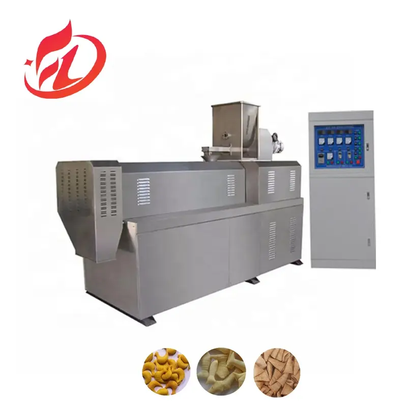 Otomatik kızartma aperatif yiyecek üretim tesisi/aperatif gıda işleme hattı/aperatifler pelet kızarmış aperatif cips yapma makinesi
