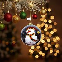 Boule de Noël en verre personnalisée en usine avec intérieur peint à la main, décoration de sapin de Noël en verre peint à l'envers