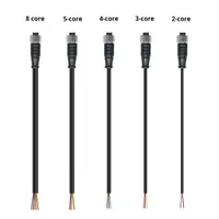 Connecteurs M12 en nylon étanches personnalisés, cordon d'alimentation IP67 2-8P, tête simple soudée à l'extrémité, utilisation intérieure/extérieure