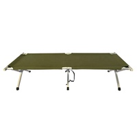 Lit de camping pliable en tissu Oxford épais avec cadre métallique, facile à transporter, pour l'extérieur