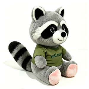 Peluche raton laveur personnalisée assise, Peluche raton laveur avec chemise, Peluche animal raton laveur, Peluche raton laveur mignonne - Product Image 2