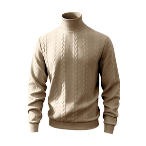 Felpa Invernale da <span class=keywords><strong>Uomo</strong></span> a Collo Alto in Poliestere Jacquard Tinta Unita Pesante <span class=keywords><strong>Taglie</strong></span> <span class=keywords><strong>Forti</strong></span> Stile Europeo-Americano per Vendita Transfrontaliera - Product Image 1