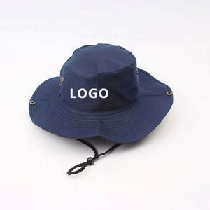 Chapeau de soleil en maille personnalisé à large bord, idéal pour la plage et la pêche, avec cordon - Product Image 1