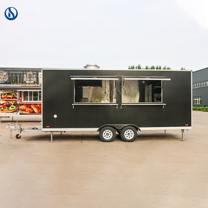 Remolque <span class=keywords><strong>de</strong></span> Comida Honlu Completamente Equipado, Negro, Cuadrado, <span class=keywords><strong>de</strong></span> Doble Eje, Cocina Móvil, Estilo Moderno, para Café, Pizza y Bocadillos - Product Image 2