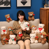 Jouets en peluche en forme de cœur pour la Saint-Valentin, ours en peluche rose, cadeau et jouets anti-ennui, jouets en peluche personnalisés
