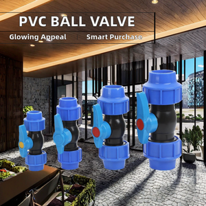 Válvula de Bola Neumática de PVC de 2 Vías con Rosca Hembra Doble para Plantas de Tratamiento de Agua, Directo de Fábrica - Product Image 2